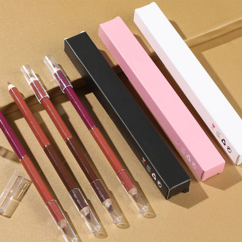 Tanpa logo Kotak Lip Liner Coklat Vendor Pensil Lip Liner Vegan Creamy Lip Liner
