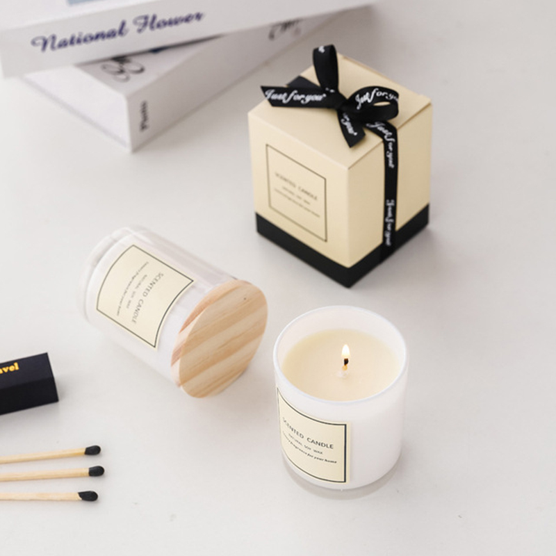 150G Lilin Kedelai Bulat Romantis Lilin Ulang Tahun Beraroma Mewah Buatan Tangan Set Hadiah Lilin Beraroma Vegan