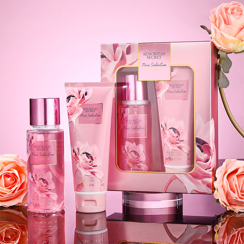 Set Kado Parfum Wanita Ukuran Kecil 2 in 1 125ml*2 Body Lotion 125ml Set Kado Kabut Tubuh