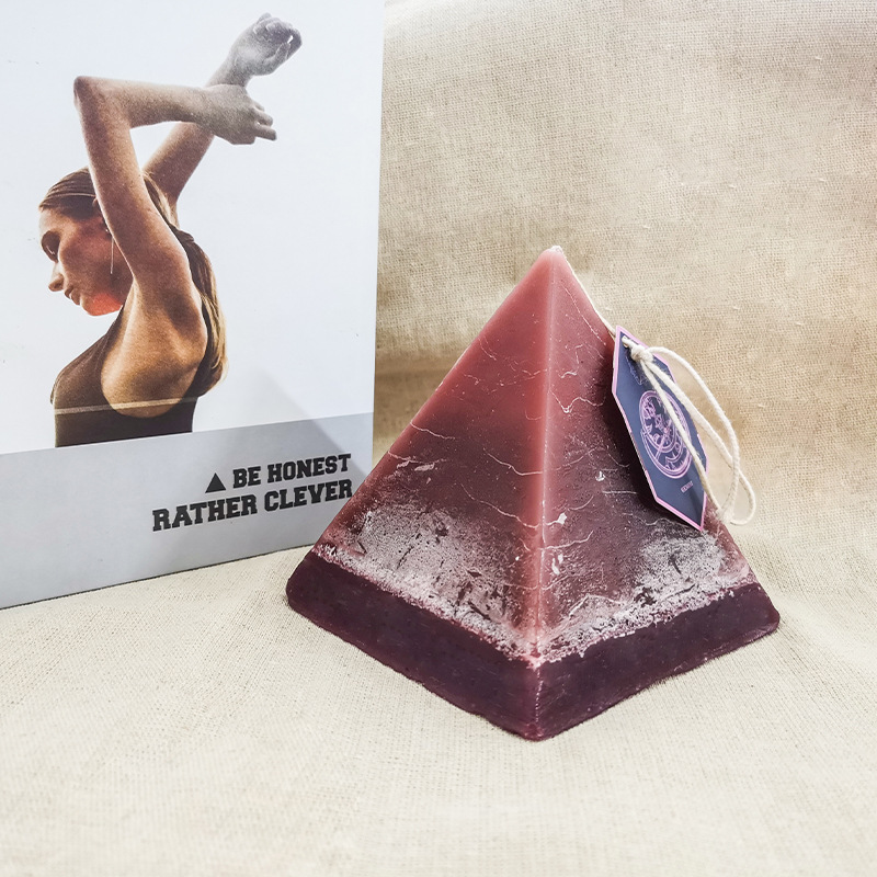 250g Lilin Kristal Mewah Buatan Tangan Lilin Piramida Beraroma Zodiak dengan Kristal