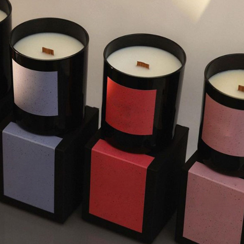 220G Cangkir Beralas Tebal Ramah Lingkungan Inti Kayu Bebas Asap Kotak Hadiah Kelas Atas Lilin Beraroma Minyak Esensial Tanaman Lilin Kedelai