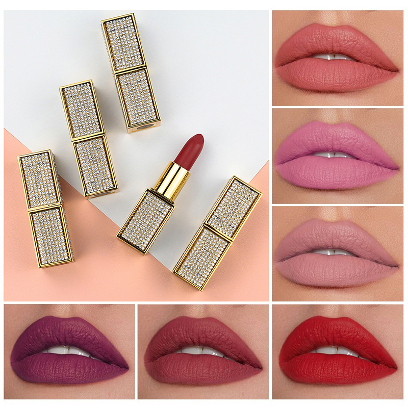 Oem Moq Rendah 13 Warna Pelembab Tahan Lama Label Logo Kustom Lipstik Matte Nude Vegan Lipstik